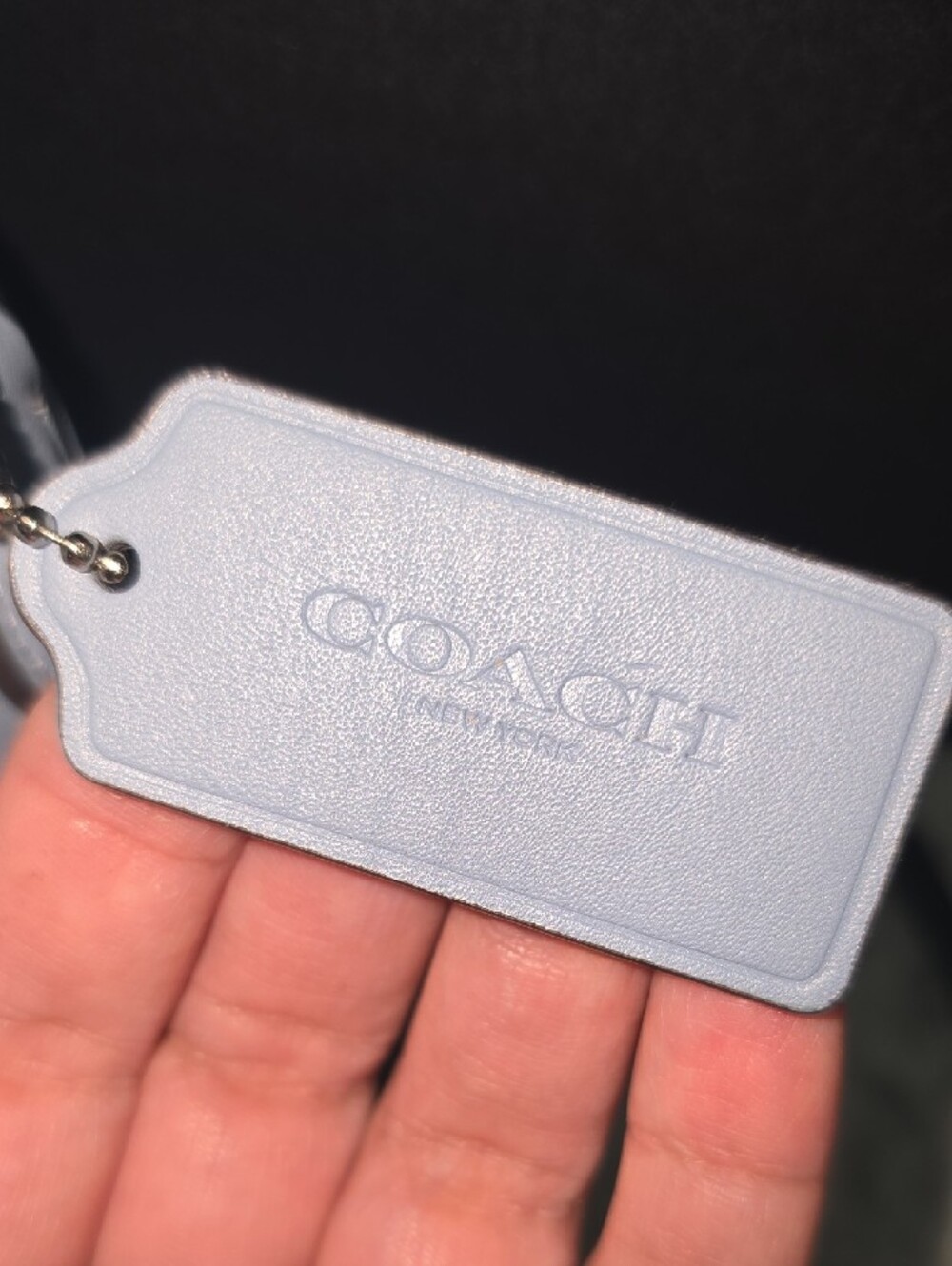 Coach Canten  Round Pebble Leather Crossbody in Light Blue - Picture 4 of 11